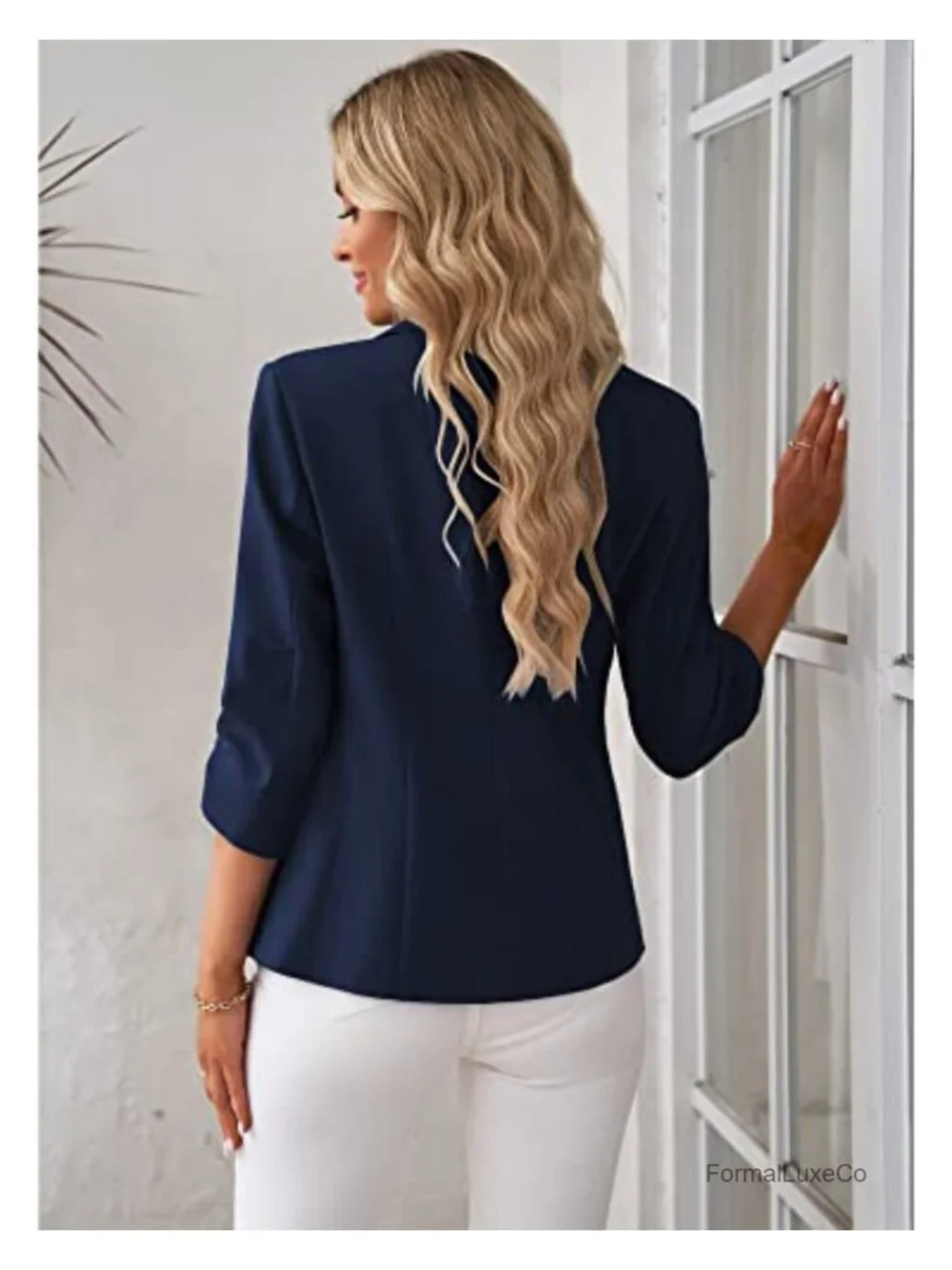 Women's Blazer Suit Jacket 3/4 Sleeve Business Casual Work